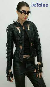 In Stock Handmade Futuristic Women 39 S Short Jacket Of Genuine Leather Black Color Design Punk L Zhenskie Kozhanye Kurtki Korotkie Kurtki Chernye Kozhanye Kurtki