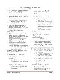 Add maths is about understanding important aspects of pure mathematics such as calculus, algebra and statistics. Spm Additional Mathematics Paper 2 Ans Line Geometry Quadratic Equation