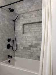 Matte black shower tub combo. Farmhouse Shower Bathtub Combo Farmhouse Shower Bathroom Remodel Shower Small Bathroom Makeover