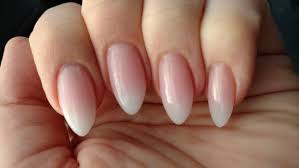 Pink ombre nail designs make a particularly sweet complement to summertime dressing. Pink And White Ombre Powder Almond Shaped Nails Almond Nails Pink White Acrylic Nails Almond Shape Nails
