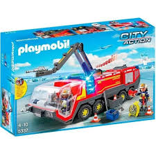 Playmobil 5337 City Action Pompier Avec Vehicule Camion Aeroportuaire Playmobil Pompier Playmobil Pompier