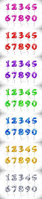 1 2 3 4 5 6 7 8 9 0 Number 1 2 3 4 5 6 7 8 9 0 Balloon Balloons Metallic Balloons Calendar Design