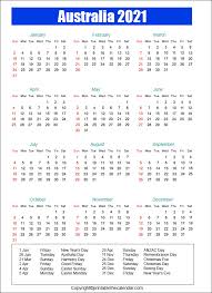 Australia calendar 2021 is a free app for android published in the pims & calendars list of apps, part of business. Australia Calendar 2021 With Holidays Free Printable Template Printable The Calendar