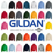 Details About Genuine Gildan Heavyweight Plain Hooded Sweatshirt Hoodie G18500 33 Colours