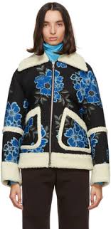 Dries Van Noten Navy Floral Embroidered Jacket Shopstyle