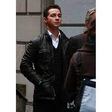 Shia La Beouf Wall Street Black Real Leather Jacket Shia Labeouf Is A Famous Actor Who Has Worked In Numer Leather Jacket Wall Street Fashion Mens Street Style