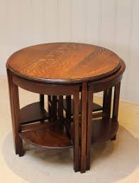 Chrome glass coffee table uk tables remarkable common round with. Unusual Circular Oak Nest Of Tables 313496 Sellingantiques Co Uk