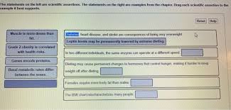Solved The Statements On The Left Are Scientific Assertio