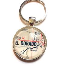 Newell Lisbon El Dorado Arkansas Usa Map Key Ring Keychain Silver Atlas Handmade El Dorado El Dorado Arkansas Arkansas Usa