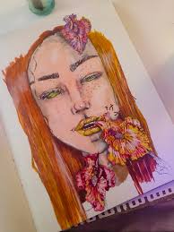 Content-pinup painting Creator-unlockeverydoor/Kira Thomas/me  Medium-acrylic