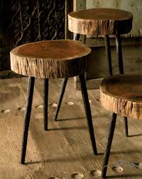 Rustic Stool Made From Acacia Wood Atop Three Sturdy Hand Forged Iron Legs These Quirky Pieces Make Rustic St Diy Stool Eclectic Coffee Tables Diy Furniture