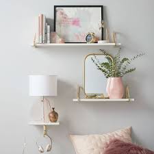 Metallic Trim Shelves In 2020 Wall Decor Bedroom Shelf Decor Bedroom Floating Shelves Bedroom