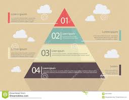 Pyramid Chart Flat Style Infographic Stock Vector
