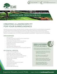 Building design usually includes design of the following: Landscaping Design Build Emi Landscape