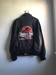 90s Jurassic Park Leather Jacket Xl Leather Jacket Jackets Jurassic Park