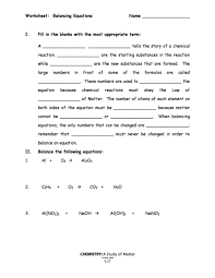 Describe a chemical reaction using words and symbolic equations. 49 Balancing Chemical Equations Worksheets With Answers