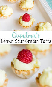 Grandma S Lemon Sour Cream Tarts Recipe Desserts Tart Dessert Finger Desserts