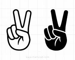 Pin By Halil Turan On Silhouettecameo Peace Sign Hand Peace Sign Drawing Hand Silhouette