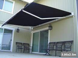 Outdoor Retractable Awning Black 3 92x2 5m Outdoor Awnings Patio Windows Diy Awning