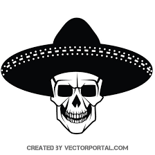 Bone conduction is one reason why a person's voice sounds different to them when it is recorded and played back. Skull With Sombrero Vector Image Skull Skull Illustration Sombrero