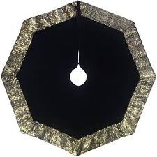 Black And Gold Christmas Tree Skirt Holiday Living Black Velvet Tree Skirt With Gold Sequin Border Gold Tree Skirt Tree Skirts Gold Christmas Tree Skirt