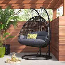schuster wicker hanging egg double swing chair with stand swinging chair porch swing chair hanging swing chair