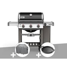 Envie de changer de mode de cuisson au barbecue ? Barbecue Gaz Weber Genesis Ii E 310 Gbs Noir Housse Plancha Cdiscount Jardin