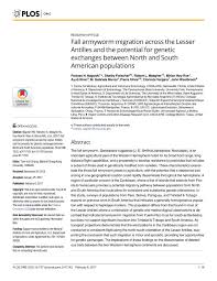 Check spelling or type a new query. Fall Armyworm Migration Across The Lesser Antilles And The Potential For Genetic Exchanges Between North And South American Popu