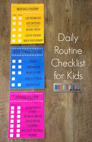 daily routine checklist for kids kids schedule after