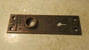 Solid brass rosette plates screws directly into the door with three wood screws and measures 2 3/4 inches in diameter. Antique Cast Brass Eastlake Door Plate No 40 Ebay