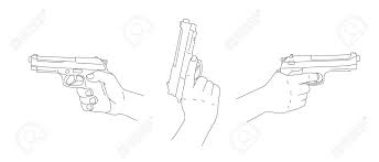 Set Of Three Line Illustrations Of Hand Holding Gun Side View Royalty Free Cliparts Vectors And Stock Illustration Image 145549572 Choose from over a million free vectors, clipart graphics, vector art images, design templates, and illustrations created by artists worldwide! set of three line illustrations of hand holding gun side view