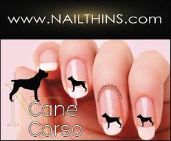 Nail Decal Cane Corso Nail Art Design Nailthins By Nailthins 4 00 Silhouette Nails Nail Decals Nail Art Designs