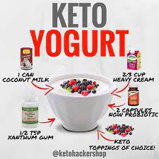 Keto Yogurt Here Is A Delicious Recipe For Keto Yogurt By Ruledme Calories Macros Per 1 2 Cup Servin Keto Diet Food List Keto Diet Recipes Keto Recipes Easy