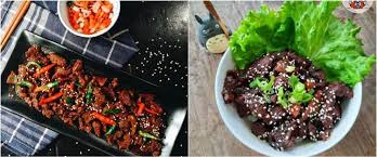 Masak daging sapi teriyaki enak banget bu yun kali ini akan membagikan resep dan cara membuat beef teriyaki tongseng sapi. Bulgogi Terbuat Dari Daging Sapi Yang Kemudian Dibumbui Bumbu Gochuajang Makanan Resep Masakan Resep