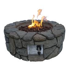 Peaktop Stone Gas Fire Pit Gas Firepit Round Propane Fire Pit Fire Pit Backyard