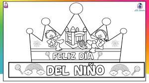 Dibujo para colorear de un osito representativo del día del niño. Coronas Para El Dia Del Nino Imagenes Educativas