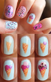 Ice Cream Nail Art By Totally Elsa Cream Nail Art Cute Nail Art Nail Art Summer