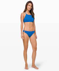 Lululemon Women S See The Sea Swim Top Amalfi Blue Size 12 High Neck Swim High Neck Bikinis Womens Swim