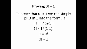 Proof Zero Factorial Equals One Youtube