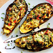 Stuffed Eggplant With Ricotta Spinach Artichoke Recipe Recipe Fodmap Recipes Artichoke Recipes Recipes