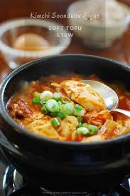 Korean Soft Tofu Stew Kimchi Soondubu Jjigae Korean Bapsang Recipe Kimchi Recipe Jjigae Recipe Tofu Soup