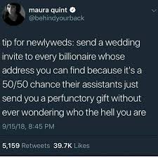 Sending Wedding Invitations To Billionaires Cute Wedding Ideas Funny Texts How To Plan