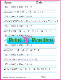 Check spelling or type a new query. Roman Numerals Chart Easy Roman Numeral Conversion Worksheets