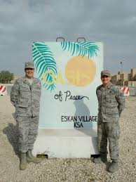 Marine corps, shakes hands with an airman during a visit to eskan village, saudi arabia, on march 22, 2006. Connecting To Sc Southwestern College