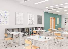 Math Class Interior Design In A Private School On Behance In 2021 Education Design Interior Interior Design School School Building Design