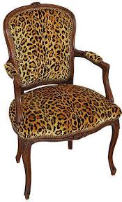 One Kings Lane Vintage 1950s Leopard Velvet Carved Armchair Printed Chair Living Room Victorian Chair Animal Print Furniture