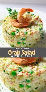 What is imitation crab salad ? Imitation Crab Salad With Shrimp Recipes Sea Food Salad Recipes Imitation Crab Salad