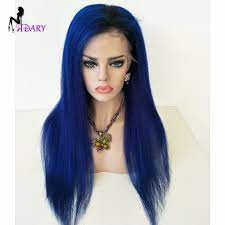 Sidary Ombre Blue Dark Roots Full Lace Human Hair Wigs For Black Women Freeshipping To Us Baby Hairstyles Wigs Human Hair