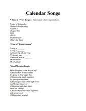 Calendar Songs Pdf Google Drive Classroom Songs Calendar Songs Preschool Songs