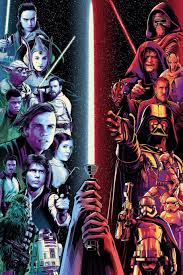 Light Side Vs Dark Side Art Star Wars Painting Star Wars Wallpaper Iphone Star Wars Background